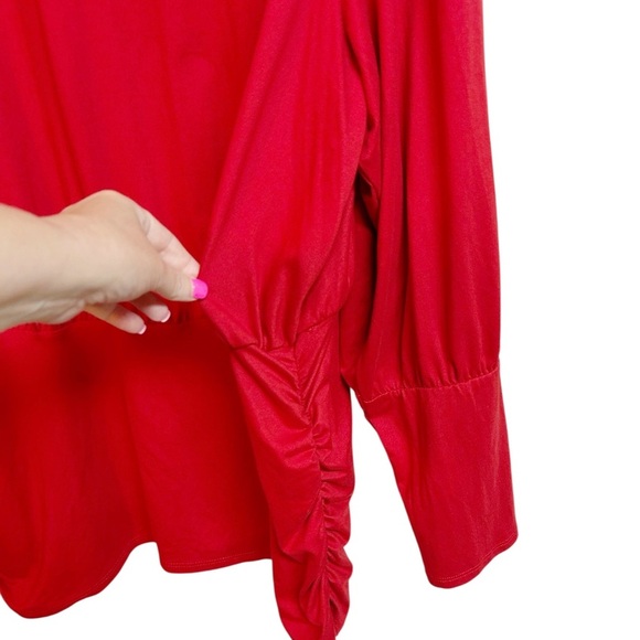 Lane Bryant Shirred Mock-Neck Knit Top Red Size 22/24 3X NWT - Picture 3 of 9